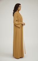 The Rania Piping Detail Open Abaya - TAL by The Abaya Lab