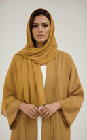 The Rania Piping Detail Open Abaya - TAL by The Abaya Lab