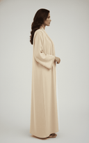 The Rania Piping Detail Open Abaya - TAL by The Abaya Lab