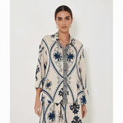 The Rasha Ivory & Navy Co - ord Set - TAL by The Abaya Lab