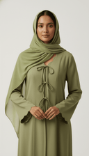 The Rasha Scallop Neckline Front Tie Abaya - TAL by The Abaya Lab