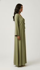 The Rasha Scallop Neckline Front Tie Abaya - TAL by The Abaya Lab