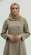 The Rawa Tailored Check Wrap Abaya - TAL by The Abaya Lab
