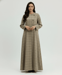 The Rawa Tailored Check Wrap Abaya - TAL by The Abaya Lab
