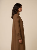 The Rayaan Cutwork Sleeve Button - Front Open Abaya - TAL by The Abaya Lab