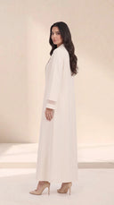 The Rayia Sculpted Panel Abaya with Sheer Cuff Detail - TAL by The Abaya Lab