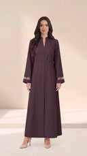 The Rayia Sculpted Panel Abaya with Sheer Cuff Detail - TAL by The Abaya Lab