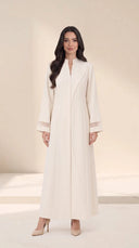The Rayia Sculpted Panel Abaya with Sheer Cuff Detail - TAL by The Abaya Lab