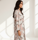 The Reem Blush Pink Crane Print Abaya - TAL by The Abaya Lab