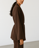 The Reem Brown Linen Luxury Set - TAL by The Abaya Lab