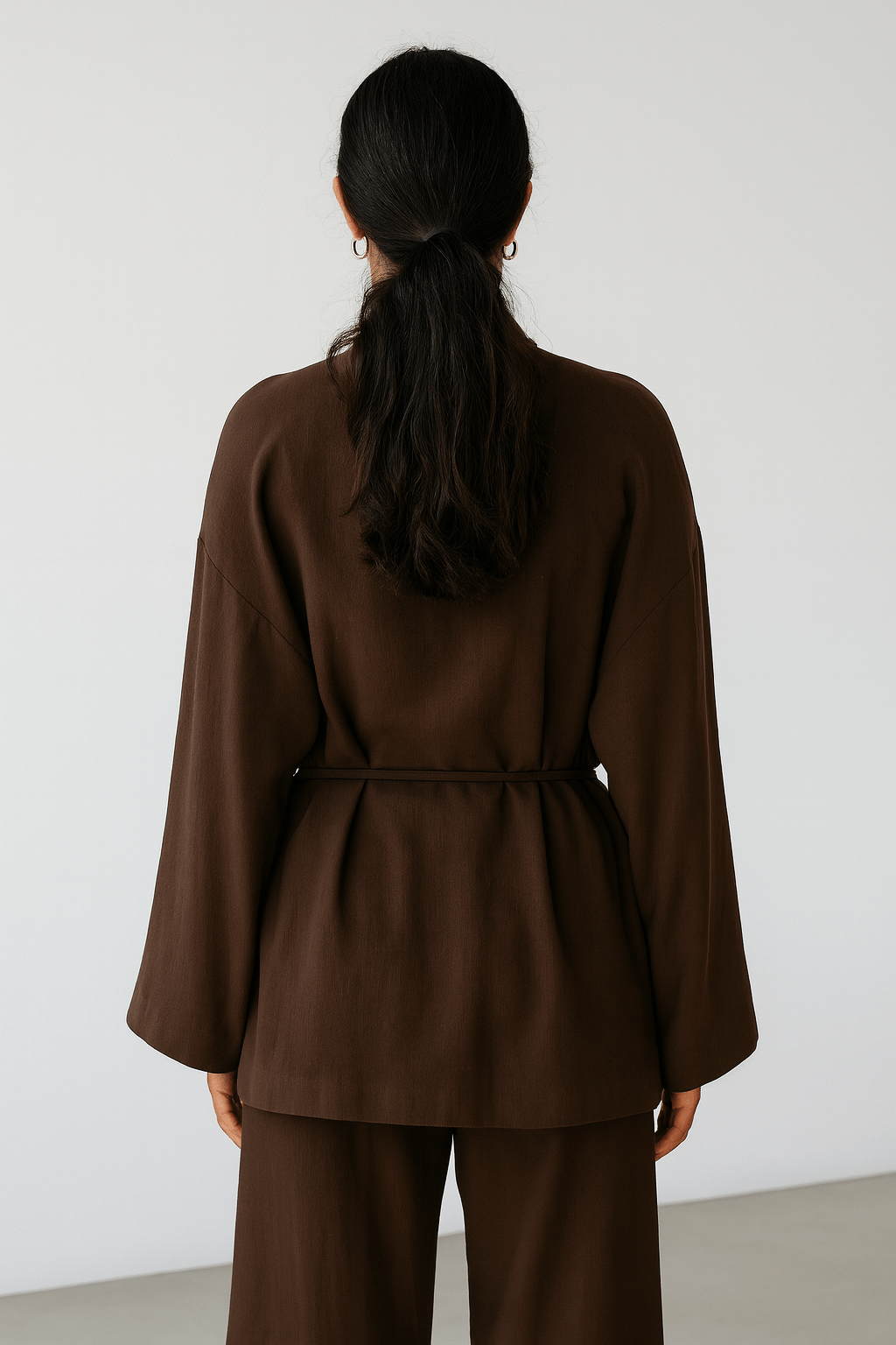 The Reem Brown Linen Luxury Set - TAL by The Abaya Lab
