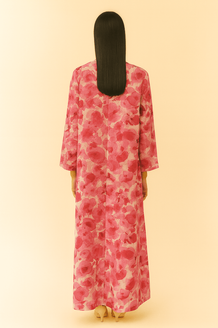 The Reem Pink Floral Abaya - TAL by The Abaya Lab