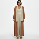 The Reem Rust Striped Abaya - TAL by The Abaya Lab