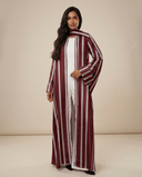 The Reema Coordinated Striped Abaya - TAL by The Abaya Lab