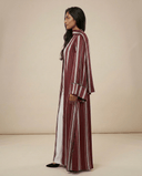 The Reema Coordinated Striped Abaya - TAL by The Abaya Lab