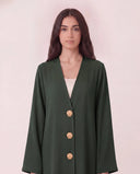 The Rehab Shell Button Open Front Abaya - TAL by The Abaya Lab