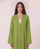 The Rehab Shell Button Open Front Abaya - TAL by The Abaya Lab