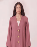 The Rehab Shell Button Open Front Abaya - TAL by The Abaya Lab