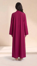 The Randa Beaded Slit Cuff Abaya, in Pink, back view