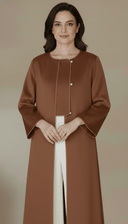 The Rifah Luxury Piped Edge Pearl Abaya - TAL by The Abaya Lab