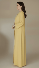 The Rifah Luxury Piped Edge Pearl Abaya - TAL by The Abaya Lab