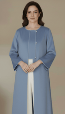 The Rifah Luxury Piped Edge Pearl Abaya - TAL by The Abaya Lab