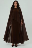 The Rima Modest Velvet Cape Dress - TAL by The Abaya Lab