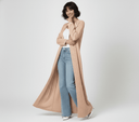 The Rimaya Blush Sand Piped Abaya - TAL by The Abaya Lab