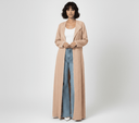 The Rimaya Blush Sand Piped Abaya - TAL by The Abaya Lab