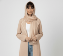 The Rimaya Blush Sand Piped Abaya - TAL by The Abaya Lab