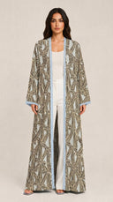 The Rimsha Bow Floral Abaya with Lace Trim - TAL by The Abaya Lab