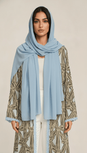 The Rimsha Bow Floral Abaya with Lace Trim - TAL by The Abaya Lab