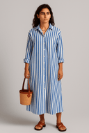 The Riviera Striped Shirt Dress - The Abaya Lab