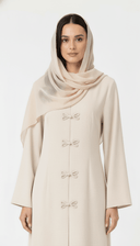 The Roa Bow Inspired Button Detail Front Abaya - TAL by The Abaya Lab