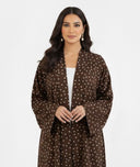 The Rodha Mocha Polka Classic Open Abaya - TAL by The Abaya Lab