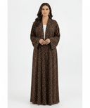 The Rodha Mocha Polka Classic Open Abaya - TAL by The Abaya Lab