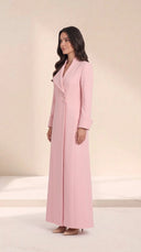 The Rofaida Asymmetric Lapel Abaya, in Pink, side view