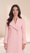 The Rofaida Asymmetric Lapel Abaya, in Pink, front view