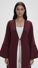The Rola Contrast Trim Open Abaya - TAL by The Abaya Lab