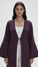 The Rola Contrast Trim Open Abaya - TAL by The Abaya Lab