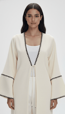 The Rola Contrast Trim Open Abaya - TAL by The Abaya Lab