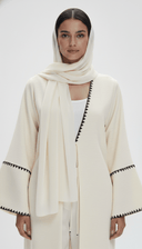 The Rola Contrast Trim Open Abaya - TAL by The Abaya Lab