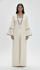 The Rola Contrast Trim Open Abaya - TAL by The Abaya Lab