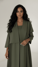 The Rowan Olive Green Pleated Abaya - TAL by The Abaya Lab