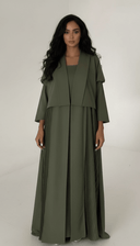 The Rowan Olive Green Pleated Abaya - TAL by The Abaya Lab