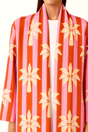 The Ruby Pink & Red Palm Abaya - TAL by The Abaya Lab