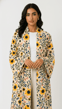 The Saba Botanical Print Open Abaya - TAL by The Abaya Lab