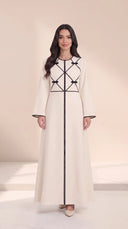 The Sabeera Contrast Piping Abaya with Bow Details - TAL by The Abaya Lab
