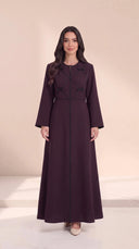 The Sabeera Contrast Piping Abaya with Bow Details - TAL by The Abaya Lab