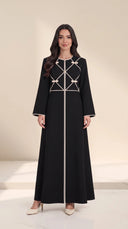 The Sabeera Contrast Piping Abaya with Bow Details - TAL by The Abaya Lab